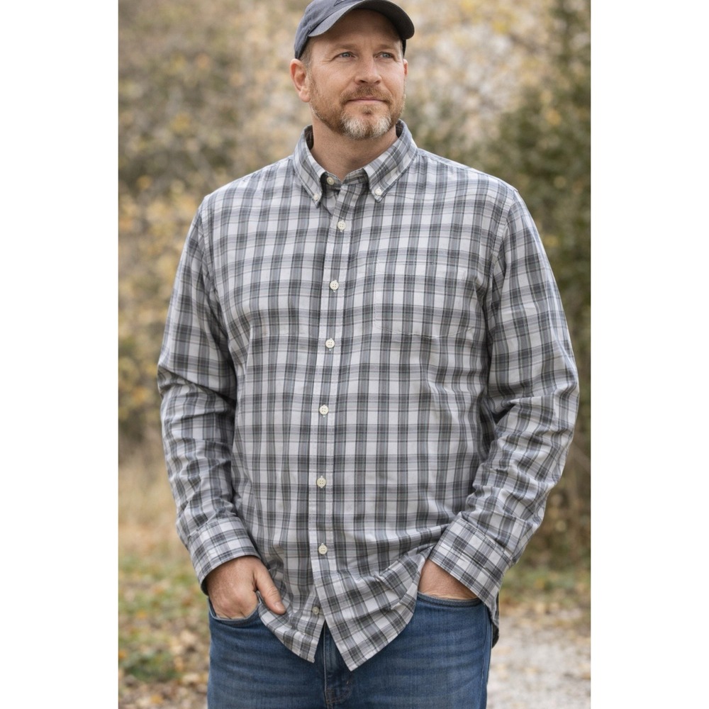 Duluth Trading Wrinklefighter Men's Plaid Button‎ Down Shirt 2XL NWT